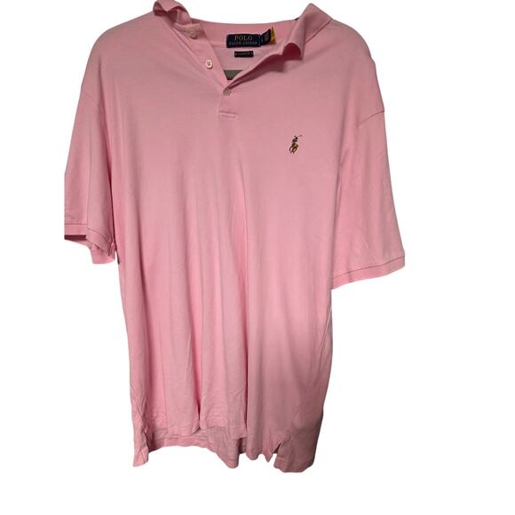 Ralph Lauren Pink Polo Mens L Office GorpCore Preppy Golf School Teacher Soft - Picture 1 of 7